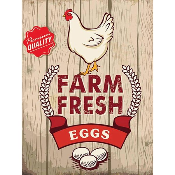 Vianmo Insegna In Legno 40X30 Cm Huhn Farm Fresh Eggs Premium-image