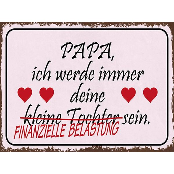 Vianmo Insegna In Legno 30X40 Cm Papa Deine Tochter Herzen-image
