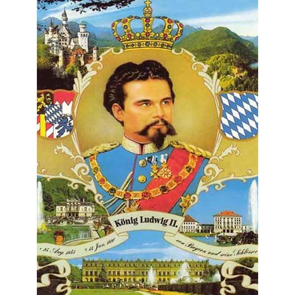 Vianmo Insegna In Legno 40X30 Cm Portrait Ludwig Ii KöNig Bayern King-image
