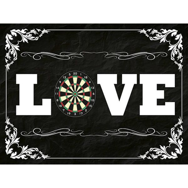 Vianmo Insegna In Legno 30X40 Cm Love Darts-image