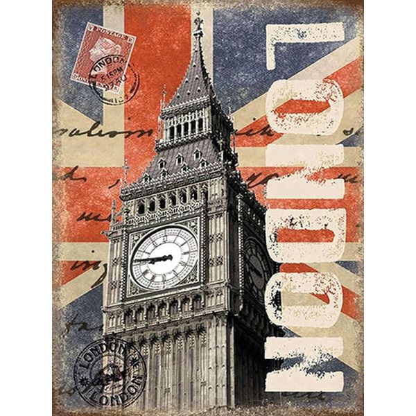 Vianmo Insegna In Legno 40X30 Cm London Big Ben BerüHmter Uhrturm-image