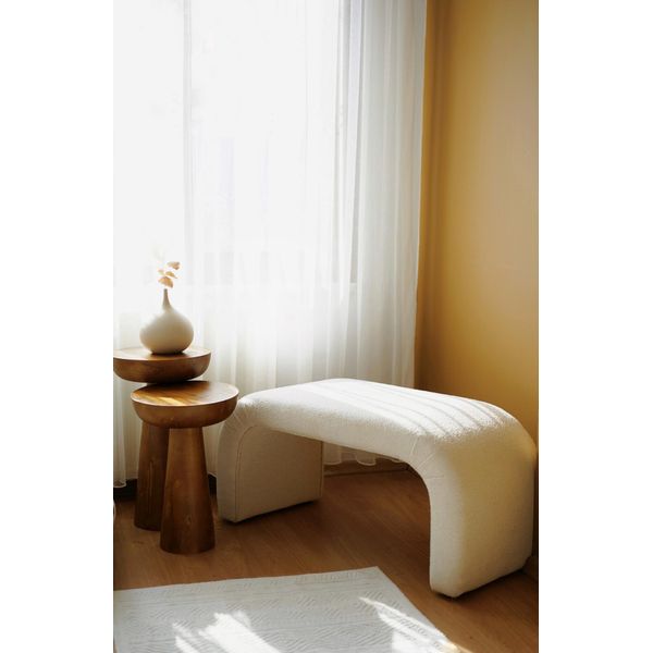 Hanah Home, Nu Bench - Bianco, Poggiapiedi E Panche, Pouf, Bianco, Poliestere, 106 X 45 X 46 X Cm-image
