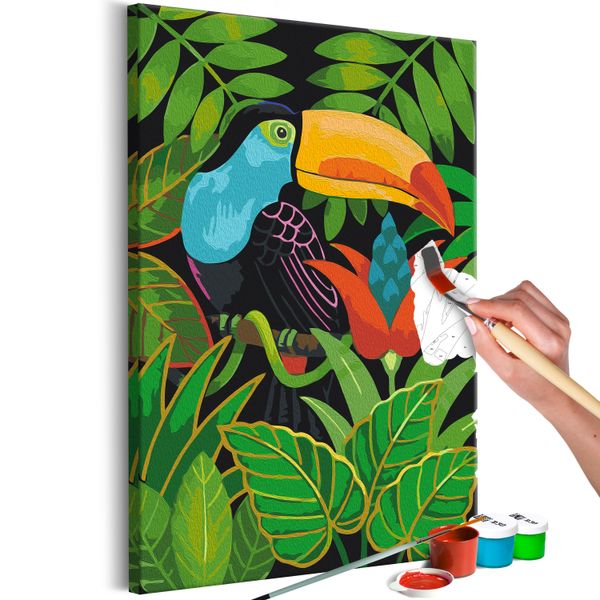 Tessuto Non Tessuto Pittura Per Numeri - Bellissimo Tucano 40X60 Cm Animali N-A-1576-E-A-image