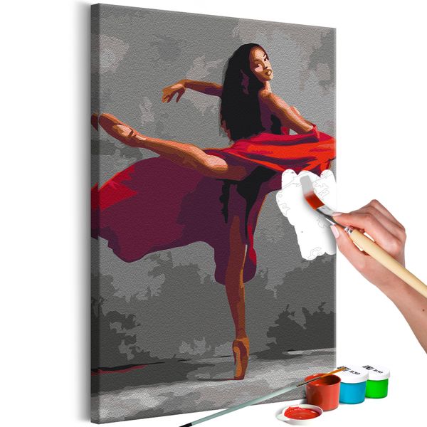 Tessuto Non Tessuto Pittura Per Numeri - Bella Ballerina 40X60 Cm Persone N-A-1470-E-A-image