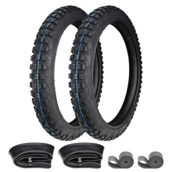 2X Pneumatici Enduro Motocross Citomerx D982 2.25-17 (2 1/4 X 17) 33L Tt + Camera D'aria + Rim Tape-image