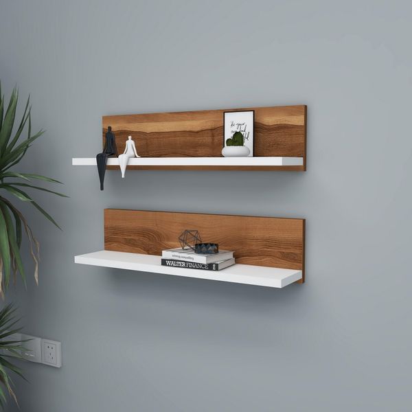 Skye Decor, Mensola - Noce, Bianco, Mensole Da Parete, Noce, 60 X 15 X 13 Cm-image