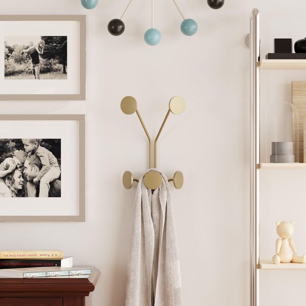 Wallity, Giraffe-A, Appendiabiti Da Parete E Ganci, Oro, Metallo, 24 X 40 X 16 Cm-image
