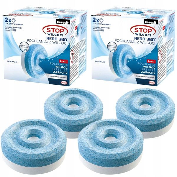Ceresit Assorbiumidità Aero 360 Confezione Di Ricarica 4X450G Inodore-image