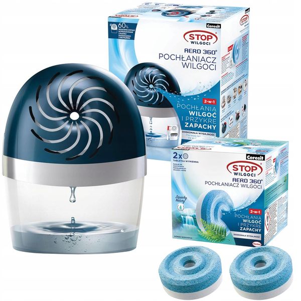 Set Di Deumidificatori Ceresit Aero 360 Con 2 Tabs Di Ricarica Da 450 G Di Fragranza-image