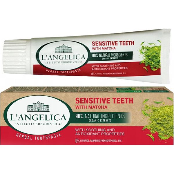 L'angelica | Dentifricio - Dentifricio Per Denti Sensibili - 75Ml - Con Matcha - Ingredienti Naturali - Senza Fluoro-image