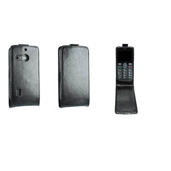 Caseroxx Custodia Protettiva Flip Cover Compatibile Con Doro 1880/1881 / 5860, Custodia Flip Cover Per Smartphone In Nero-image