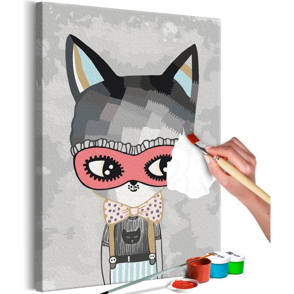 Tessuto Non Tessuto Pittura Per Numeri - Elegant Kitty 40X60 Cm Per Bambini N-A-1506-E-A-image
