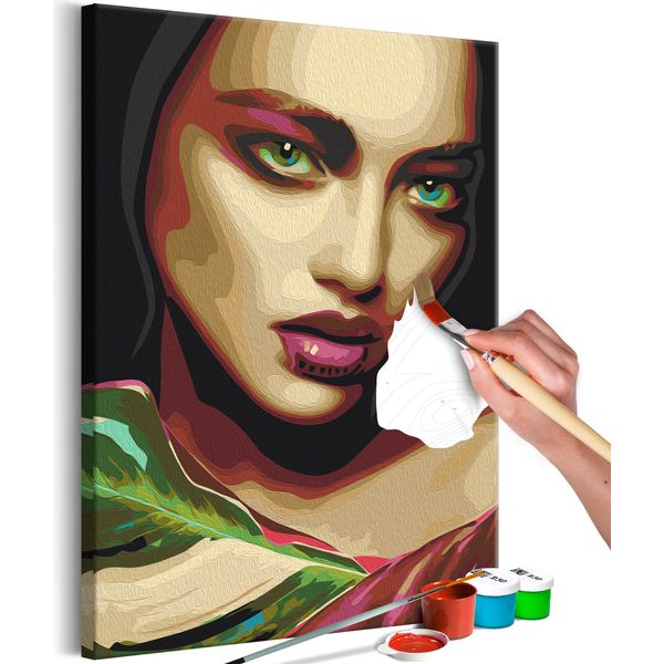 Pittura In Tessuto Non Tessuto Con Numeri - Bellezza Indiana 40X60 Cm Persone N-A-1567-E-A-image