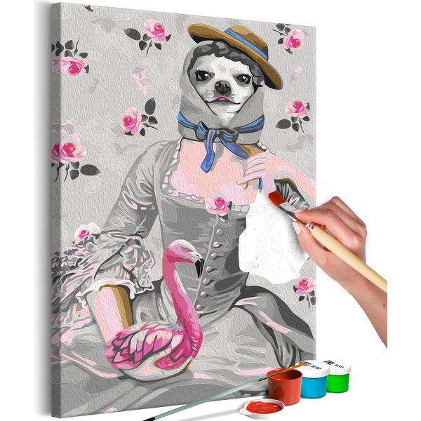 Tessuto Non Tessuto Pittura Per Numeri - Lady Pink 40X60 Cm Animali N-A-1592-E-A-image