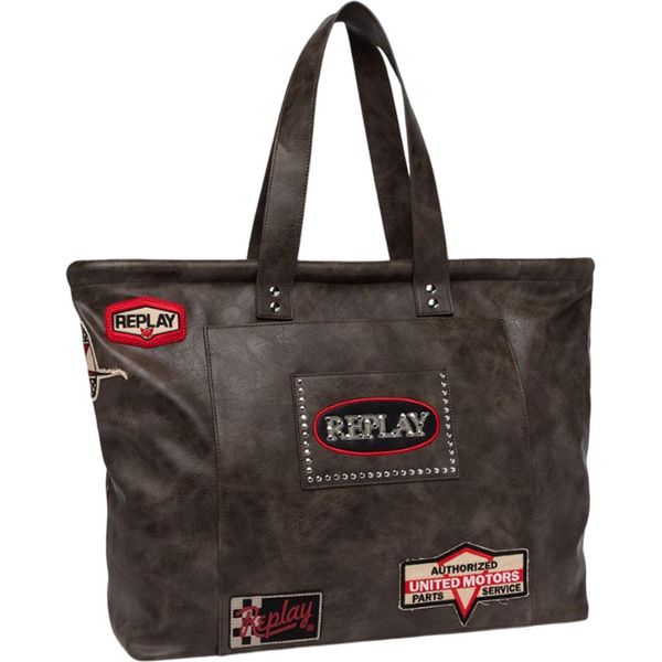 Replay Borsa Shopper Borsa A Tracolla Shopper Bungee Cord / Black Marrone-image
