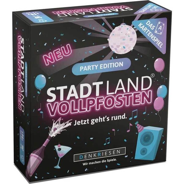 Denkriesen - Stadt Land Vollpfosten® - Il Gioco Di Carte - Edizione Party "Ora è Il Momento Di Partire"""-image