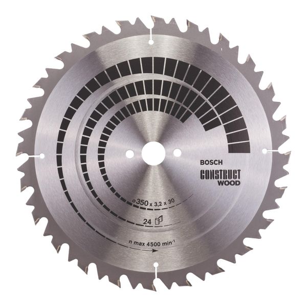 Lama Circolare Per Legno Pro, 350 X 3,2 X 30 Mm, T24-image
