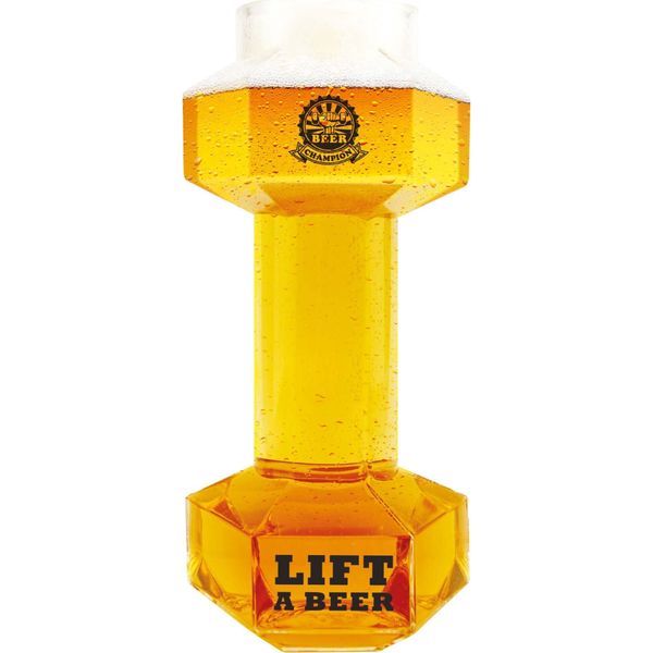 Winkee - Bicchiere Da Birra Con Manubri - Capacità 0,68 Litri I Bicchiere Da Birra Divertente Per Mezza Lager Chiara O Pilsner I Potenziamento Muscolare Bevendo Birra-image