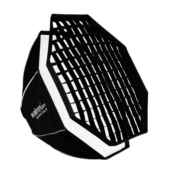 Walimex Pro Essential Softbox Octagon 90Cm, Ruotabile A 360°, Facile Da Montare, Incluso Griglia, Adattatore Bowens E Borsa Per Il Trasporto, Ideale Per Ritratti E Scatti Di Bellezza-image