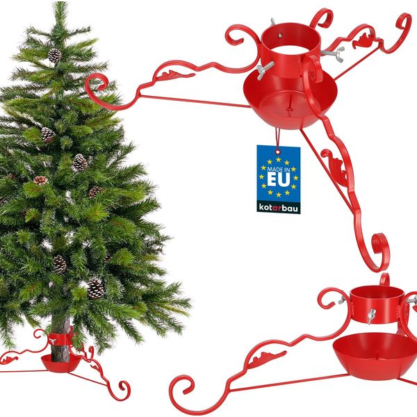 Kotarbau® Supporto Per Albero Di Natale Con Serbatoio D'acqua In Acciaio Supporto Per Albero Di Natale Rosso Supporto Per Albero Di Natale Decorativo Con Ornamenti Supporto Per Albero Di Natale Supporto Per Albero Di Natale-image