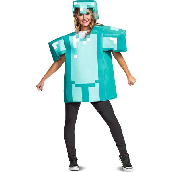 Costume Da Licenza Minecraft Per Adulti Blu E Bianco - Taglia Unica-image
