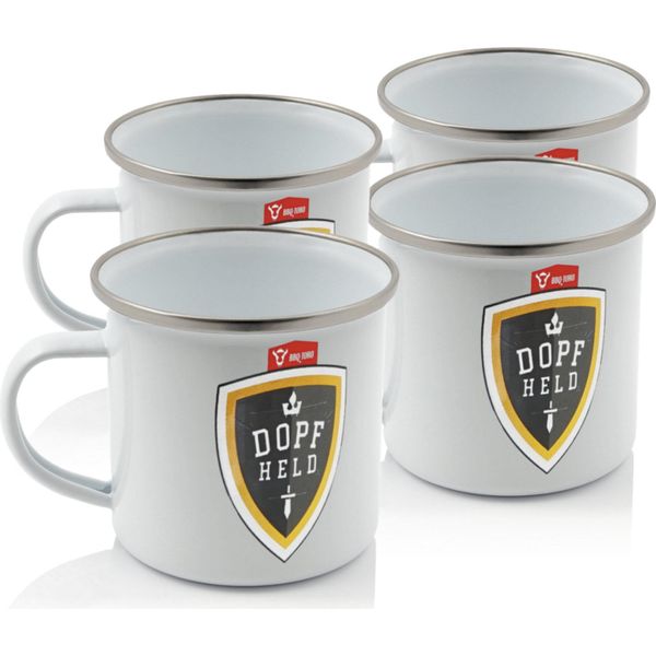 Tazza Smaltata Bbq-Toro "Dopfheld"" (4 Pezzi) | 350 Ml | Tazza Smaltata Da Campeggio"-image