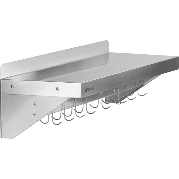 Mensola Da Parete In Acciaio Inox Mahlzeit, 90 X 30 Cm, Mensola Pieghevole Con Pratico Gancio A Scomparsa-image