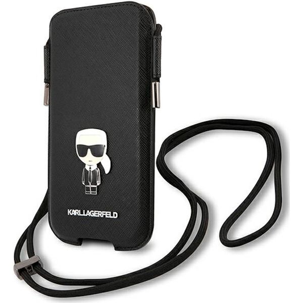 Karl Lagerfeld Torebka Klhcp12Lophkmk 6,7 Czarny/Nero Custodia Rigida Saffiano Ikonik Karl's-image