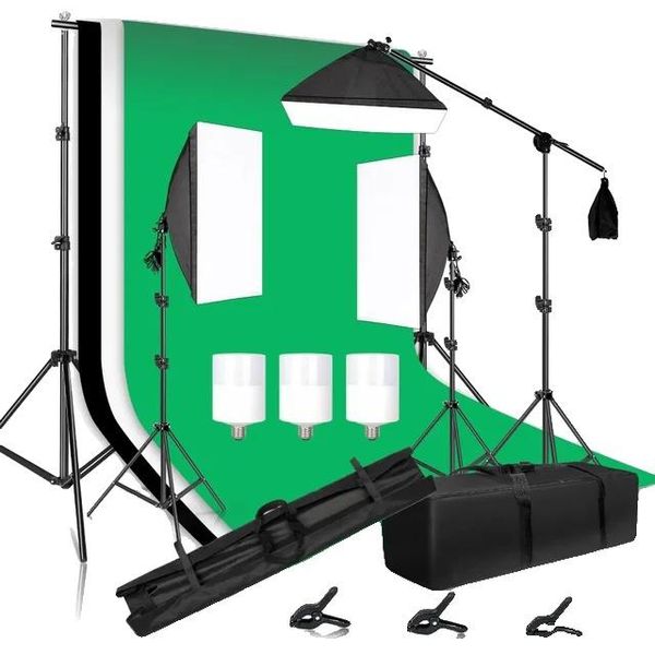 Set Di Illuminazione Fotografica, Illuminazione Softbox, Cornice Di Sfondo, Set Per Studio Fotografico 35-image