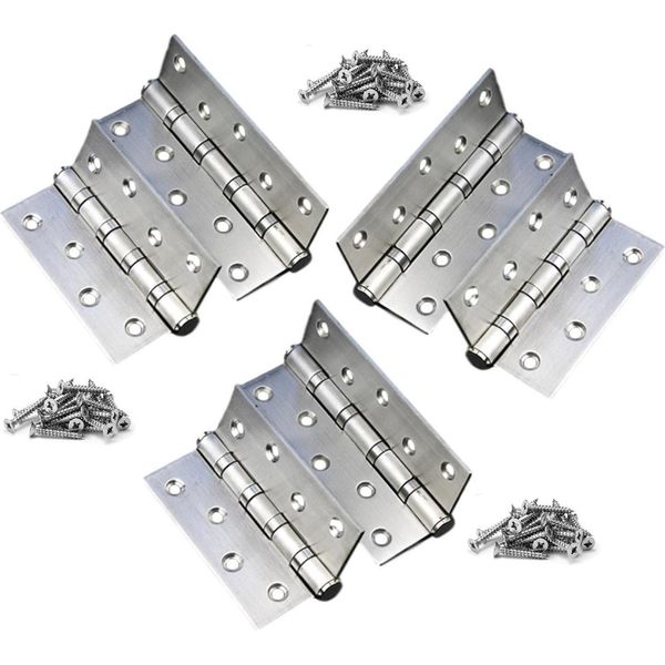 6 X Cerniere Per Cancelli In Acciaio Inox - Cerniere Per Porte Pesanti - Cerniere Per Cancelli Da Giardino In Acciaio Inox 100 Mm X 75,5 Mm - Set Di Raccordi Per Barche - Connettore Per Mobili, Finestre, Armadietti Con Fissaggio - Cerniera Per Porte-image