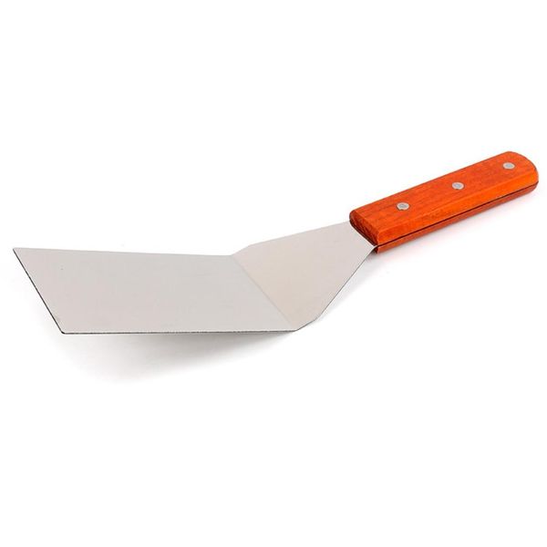 Spatola In Acciaio Inox Massiccio | Giratutto Con Manico In Legno | Spatola Per Arrosti - Paletta Per Padelle | Giratutto Per Arrosti | Spatola Per Barbecue | Spatola Per Bbq | Utensile Da Cucina | Giratutto Per Grigliate Di Hamburger-image