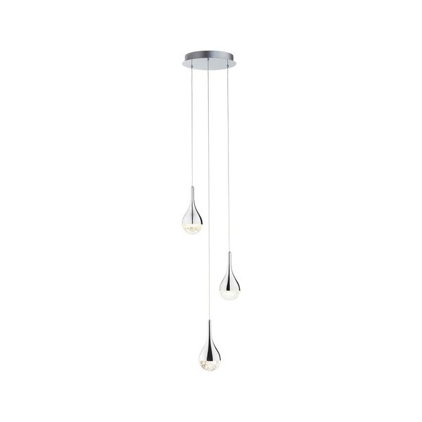 Brilliant Lampe Frizzante Led Pendelleuchte 3Flg Chrom Easydim 3X 5W Led Integriert (Smd), (400Lm, 3000K) Easydim: Dimmbar Mit HerköMmlichen Lichtschaltern-image