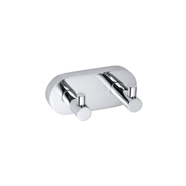Brillantbad Bomega Doppelhaken Messing Chrom Poliert 120X55X50 Mm FüR Bad & KüChe >> Zum Bohren Oder Kleben*-image