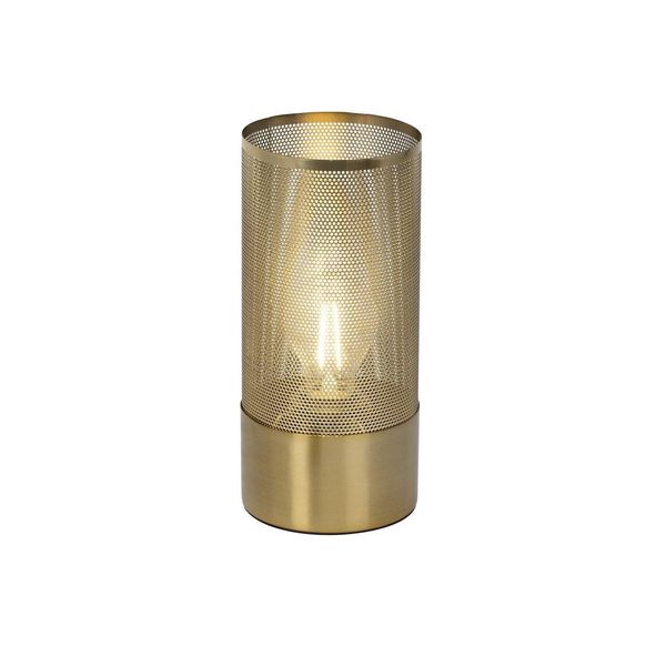 Brilliant Lampe Gracian Tischleuchte Messing GebüRstet 1X A60, E27, 60W, G.F. Normallampen N. Ent. FüR Led-Leuchtmittel Geeignet Mit Schnurzwischenschalter-image