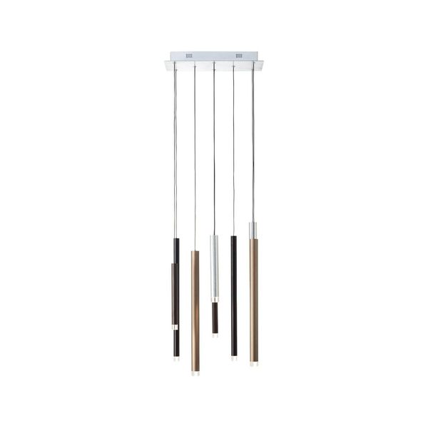 Brilliant Lampe Cembalo Led Pendelleuchte 8Flg Braun/Kaffee 8X 4W Led Integriert, 352Lm, 3000K In 3 Stufen üBer Wandschalter Dimmbar In Der HöHe Einstellbar / Kabel KüRzbar-image