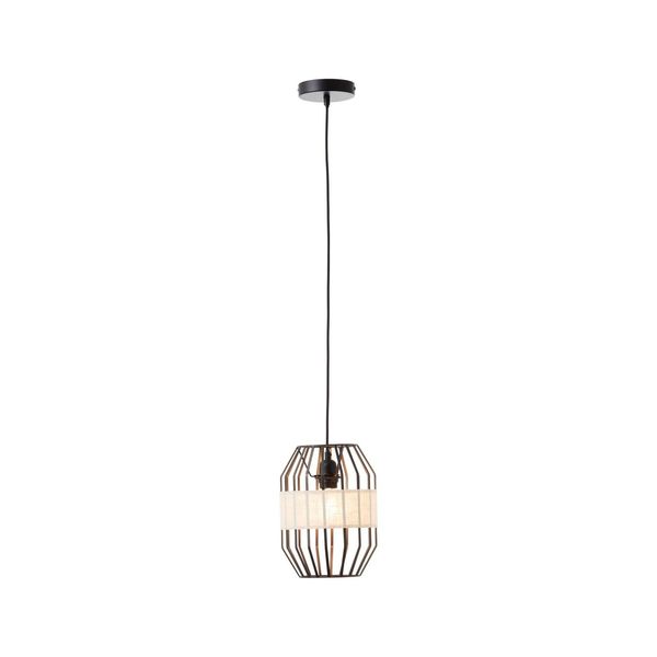 Brilliant Lampe, Slope Pendelleuchte 23Cm Schwarz/Natur, 1X A60, E27, 40W, Kabel KüRzbar / In Der HöHe Einstellbar-image