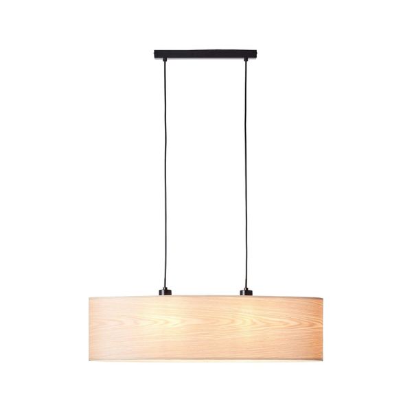 Brilliant Lampe, Romm Pendelleuchte 2Flg Oval Holz Hell/Schwarz, 2X A60, E27, 52W, Kabel KüRzbar / In Der HöHe Einstellbar-image