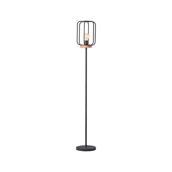Brilliant Lampe, Tosh Standleuchte 1Flg Antik Holz/Schwarz Korund, 1X A60, E27, 40W, Holz Aus Nachhaltiger Waldwirtschaft (Fsc)-image