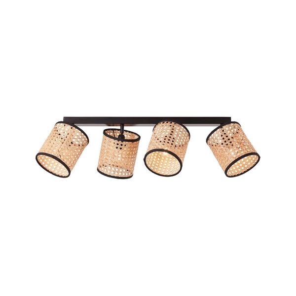 Brilliant Lampe, Wiley Spotbalken 4Flg Holz Hell/Schwarz, 4X D45, E14, 42W, KöPfe Schwenkbar-image