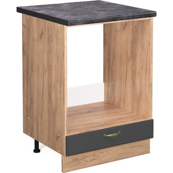 Vicco Mobile Per Forno Da Incasso Fame-Line, 60 Cm , Pt Antracite, Antracite-Oro/Quercia Dorata-image