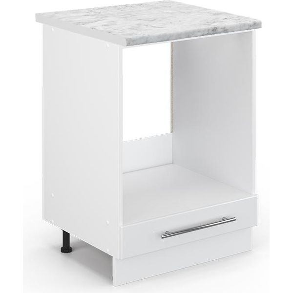 Vicco Mobile Per Forno Da Incasso Fame-Line, 60 Cm , Pt Marmo, Bianco Lucido/Bianco-image