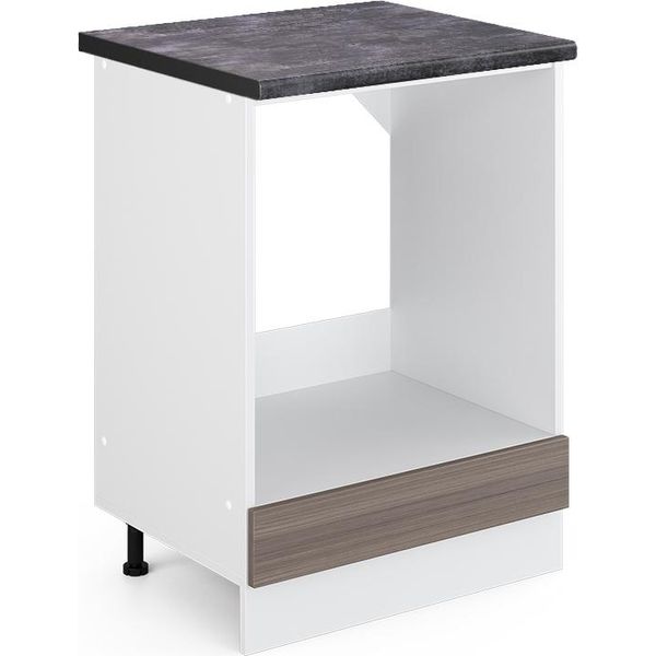 Vicco Mobile Per Forno Da Incasso R-Line, 60 Cm , Pt Antracite, Grigio/Bianco-image