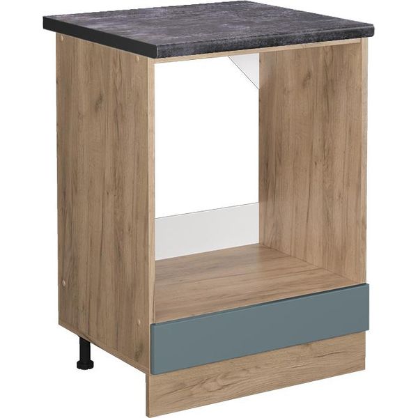 Vicco Mobile Per Forno Da Incasso R-Line, 60 Cm , Pt Antracite, Grigio-Blu/Quercia Dorata-image