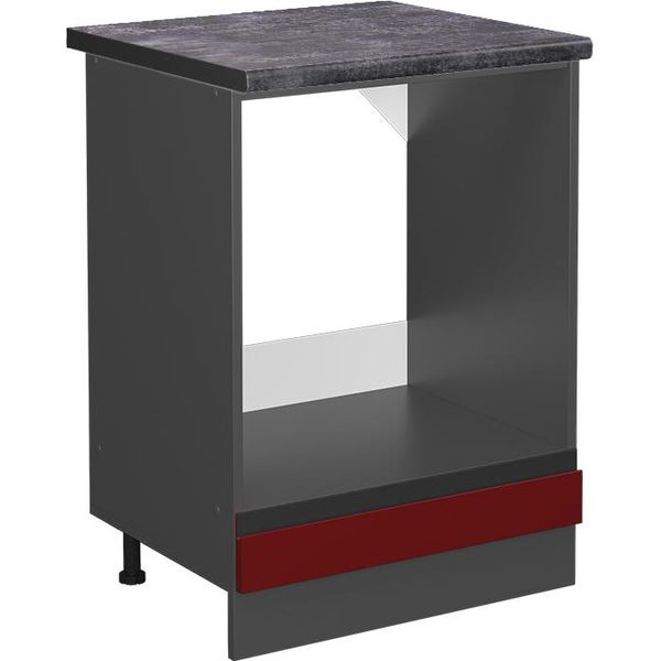Vicco Mobile Per Forno Da Incasso R-Line, 60 Cm , Pt Antracite, Rosso/Antracite-image