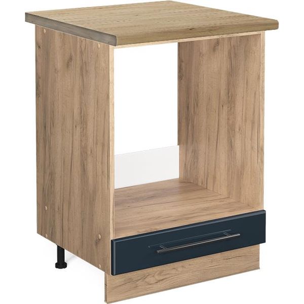Vicco Mobile Per Forno Da Incasso Fame-Line, 60 Cm , Pt Rovere, Blu Scuro Lucido/Quercia Dorata-image