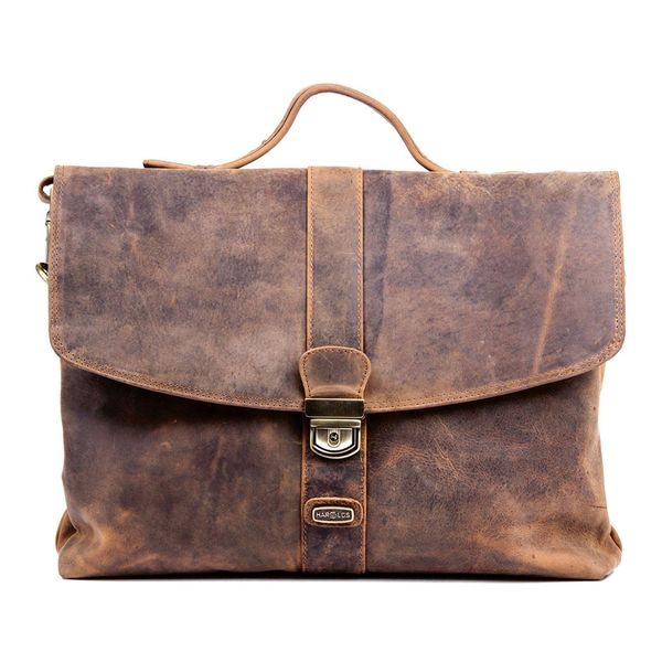 Harold's Pelle Borsa Da Ufficio Borsa A Tracolla Antic Briefcase Nature Marrone-image