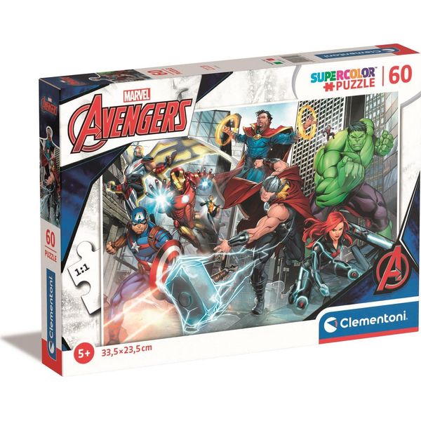 Clementoni - 26112 - Puzzle Supercolor Marvel The Avengers - Puzzle Con 60 Pezzi - Puzzle Per Bambini Dai 5 Anni, Italy-image