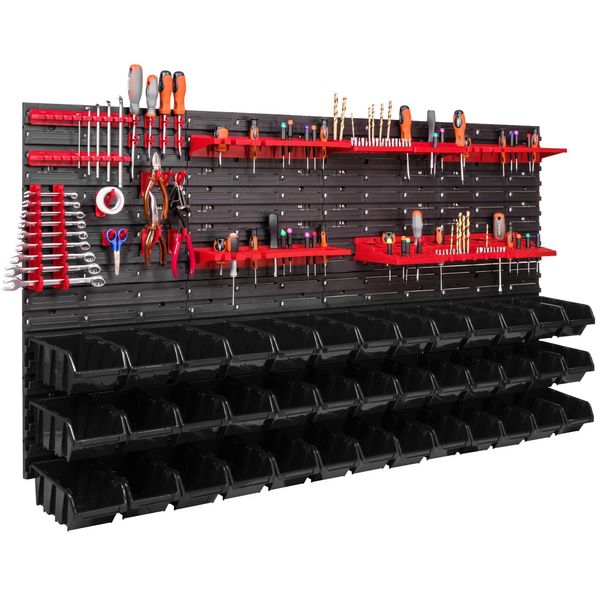 39 Cassette Impilabili Portautensili Scaffale A Muro Scaffale Per Officina Parete Portautensili 156X78Cm Sistema Di Stoccaggio Scaffale Per Stoccaggio Alla Rinfusa Scaffale Aperto Pannelli A Muro Extra Resistenti Scaffale Espandibile Scaffale Per Officina Scaffale Di Stoccaggio-image
