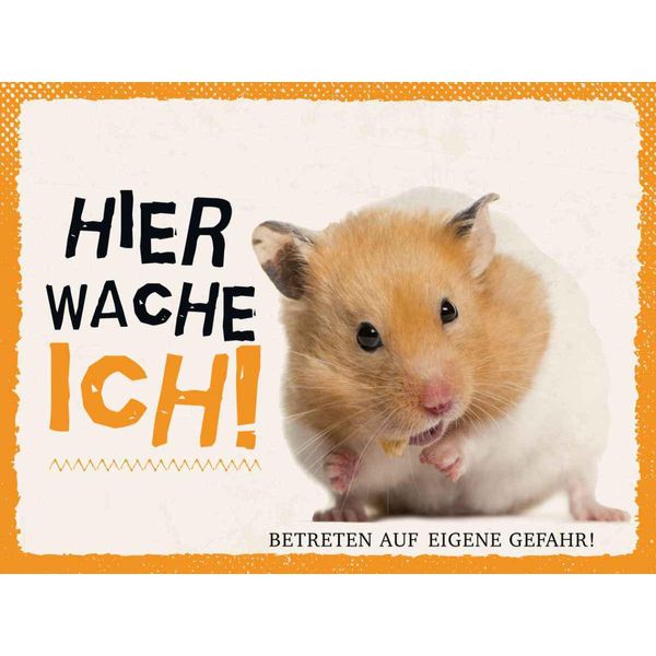 Vianmo Insegna In Legno 30X40 Cm Hamster Hier Wache Ich Eigene Gefahr-image