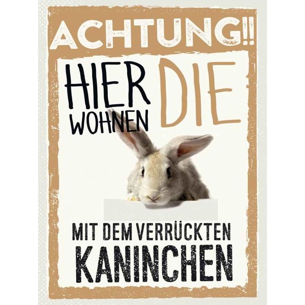 Vianmo Insegna In Legno 40X30 Cm Tiere Achtung Hier Kaninchen-image